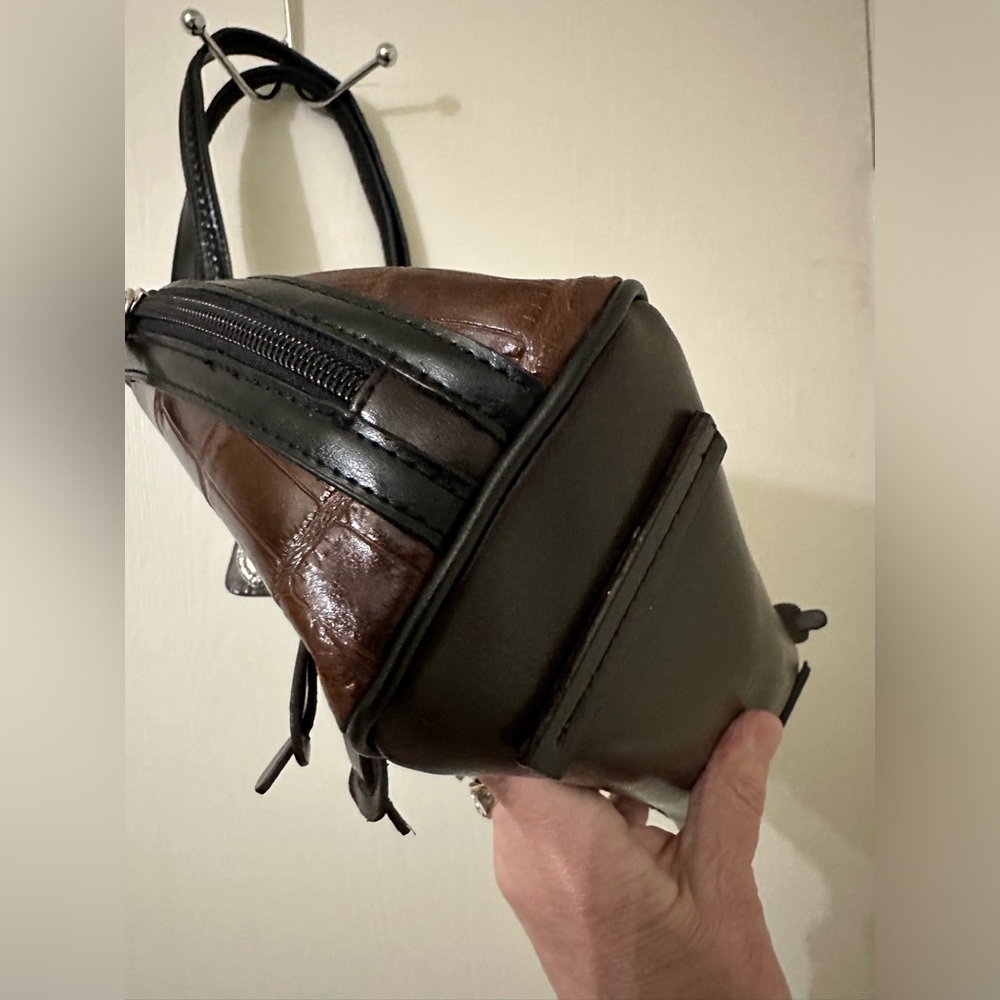 M.C. Brown Croc Inspired Handbag - Picture 6 of 14